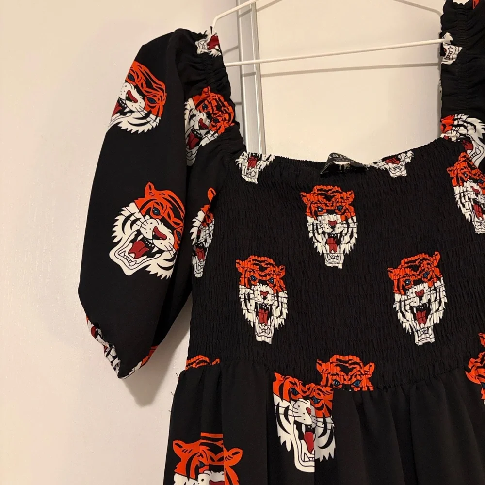 Dressed in Lala Black Tiger Print Women's Dress - Picture 3 of 8